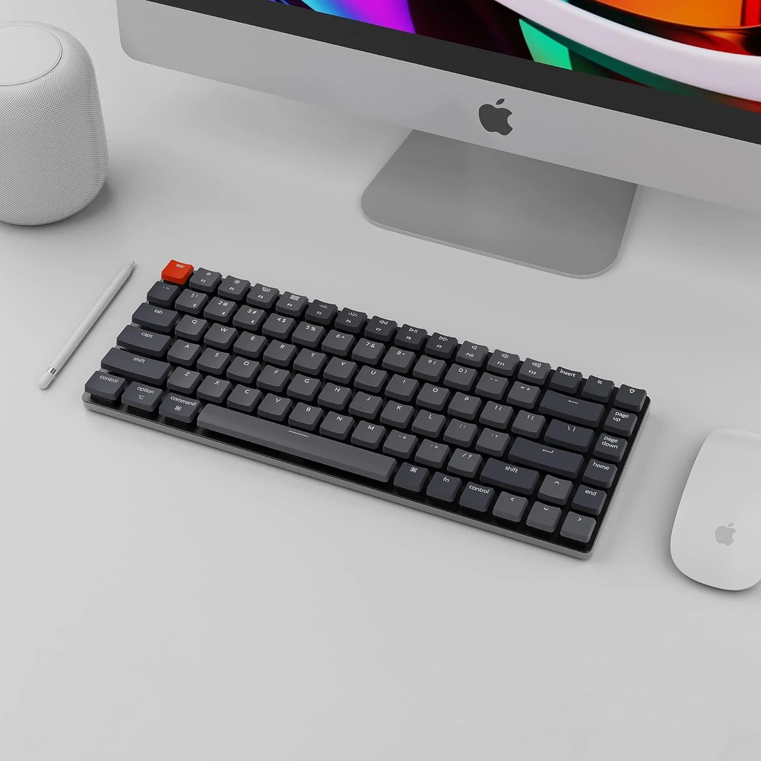 Zell Electronics Zell K3 Version 2, 84 Keys Ultra-Slim Wireless Bluetooth/Usb Wired Mechanical Keyboard With White Led Backlit, Low-Profile Ga…