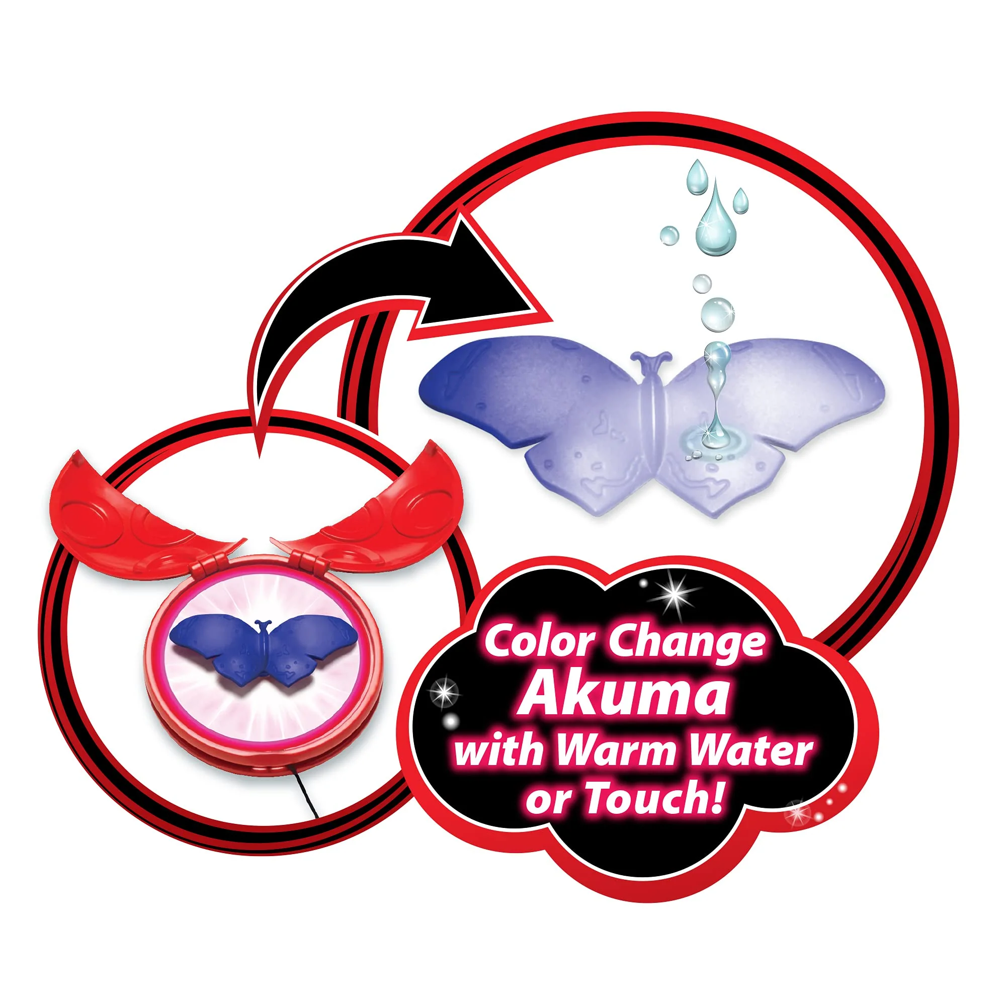 Miraculous girls female Ladybug Dress Up Set with Yoyo, color change Akuma, Tikki kwami, mask and Earrings by Playmates Toys For