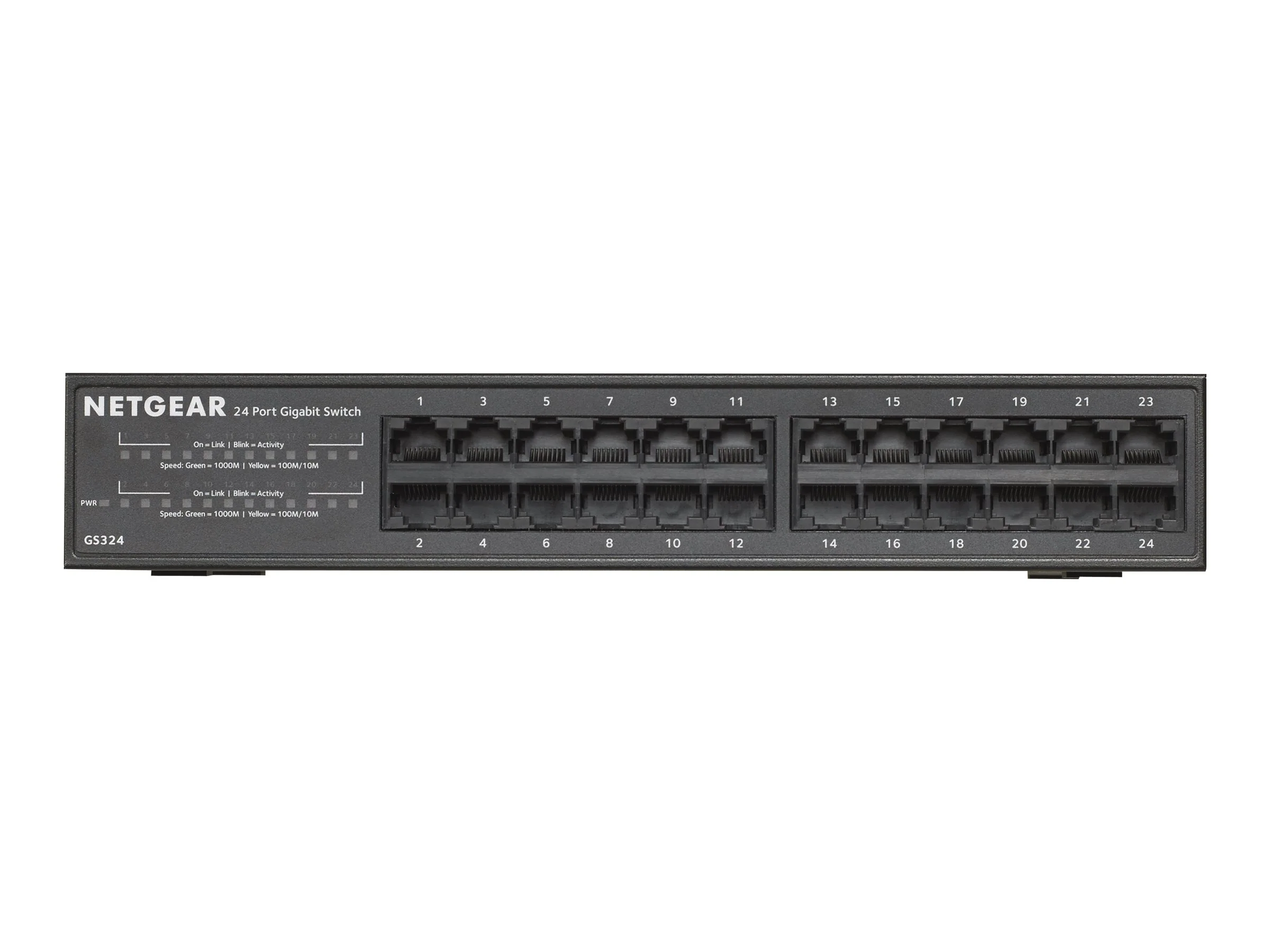 NETGEAR 24-Port Gigabit Ethernet Unmanaged Switch (GS324) - Desktop/Rackmount, Fanless Housing for Quiet Operation