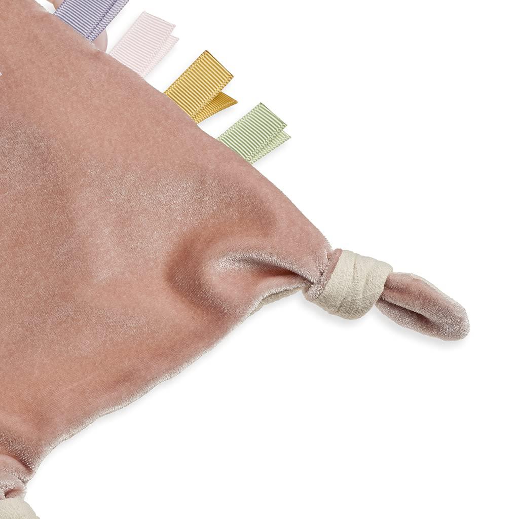 itzy ritzy - bitzy crinkle sensory toy with teether; features ribbons, crinkle sound &a; soft, braided teething ring; bunny