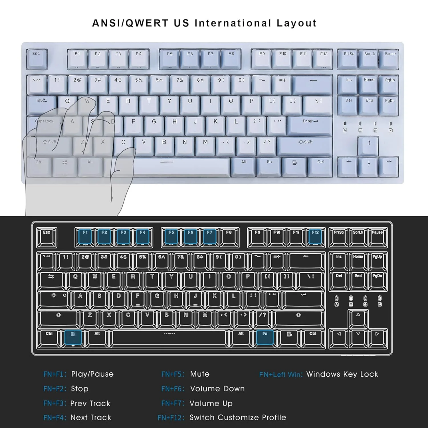 Zell Electronics Zell Taurus K320 Tkl Mechanical Keyboard | 87 Keys Tenkeyless | Usb C Wired | Doubleshot Pbt Keycaps | Programmable Keys | Nk…