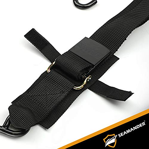 Seamander Marine Boat Trailer 2 inch Trailer Transom Tie-Down Straps (Black, 2-Piece)