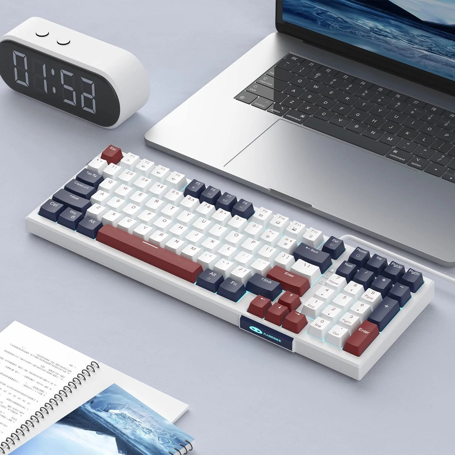 Zell Electronics Zell Mechanical Keyboard, Star Sky Wired Gaming Keyboard Backlit Ultra-Slim Usb Keyboards With Red Switches 98 Keys For Pc Wi…
