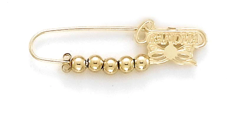 Jewelryweb 14k Yellow Gold Grandma 5 Separators Pin
