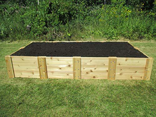 infinite cedar deep root cedar raised bed garden kit 4 ft. x 8 ft. x 16.5 inches h