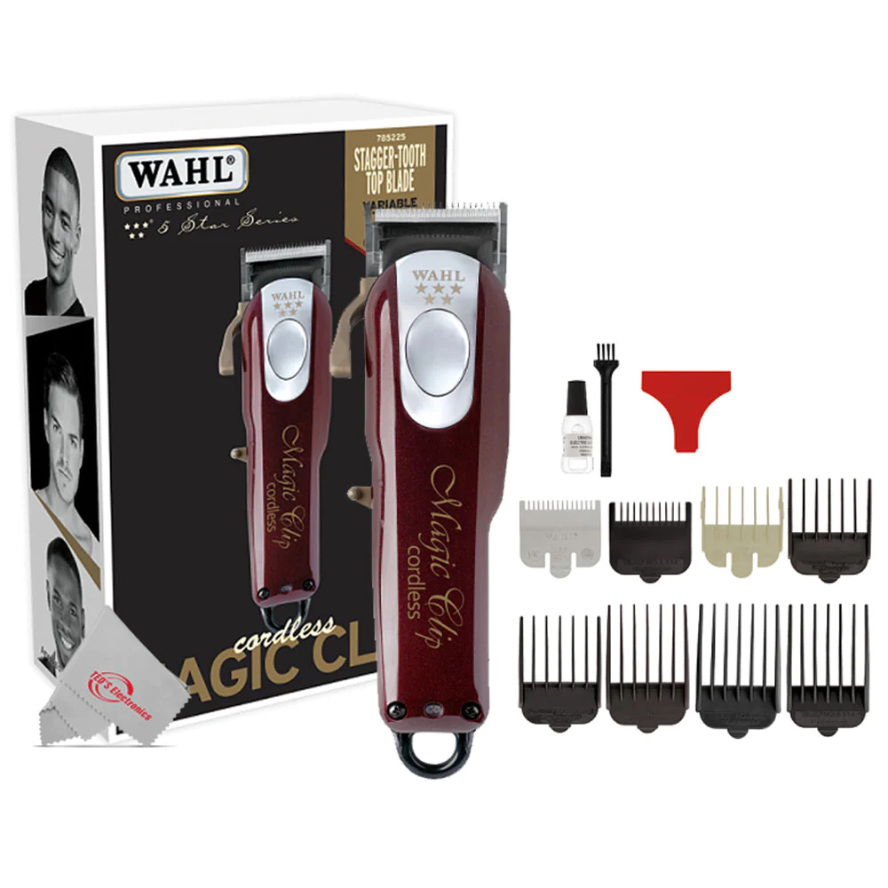 Wahl Professional 5-Star Cord / Cordless Magic Clip 8148 Clipper with Accessory Bundle