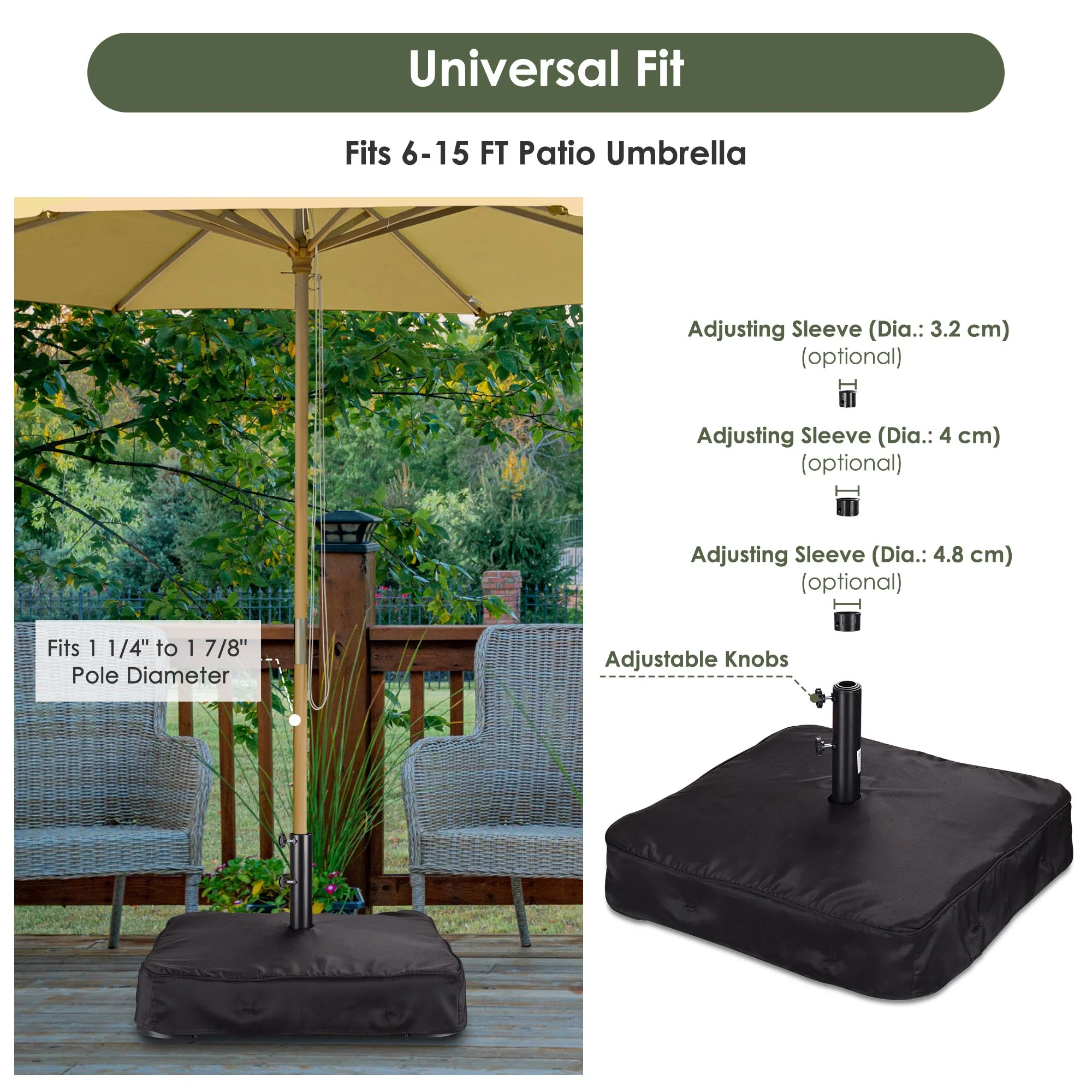 Yescom Patio Umbrella Stand Cross Base Parasol Holder Sand Bag Outdoor Beach 2 Pack