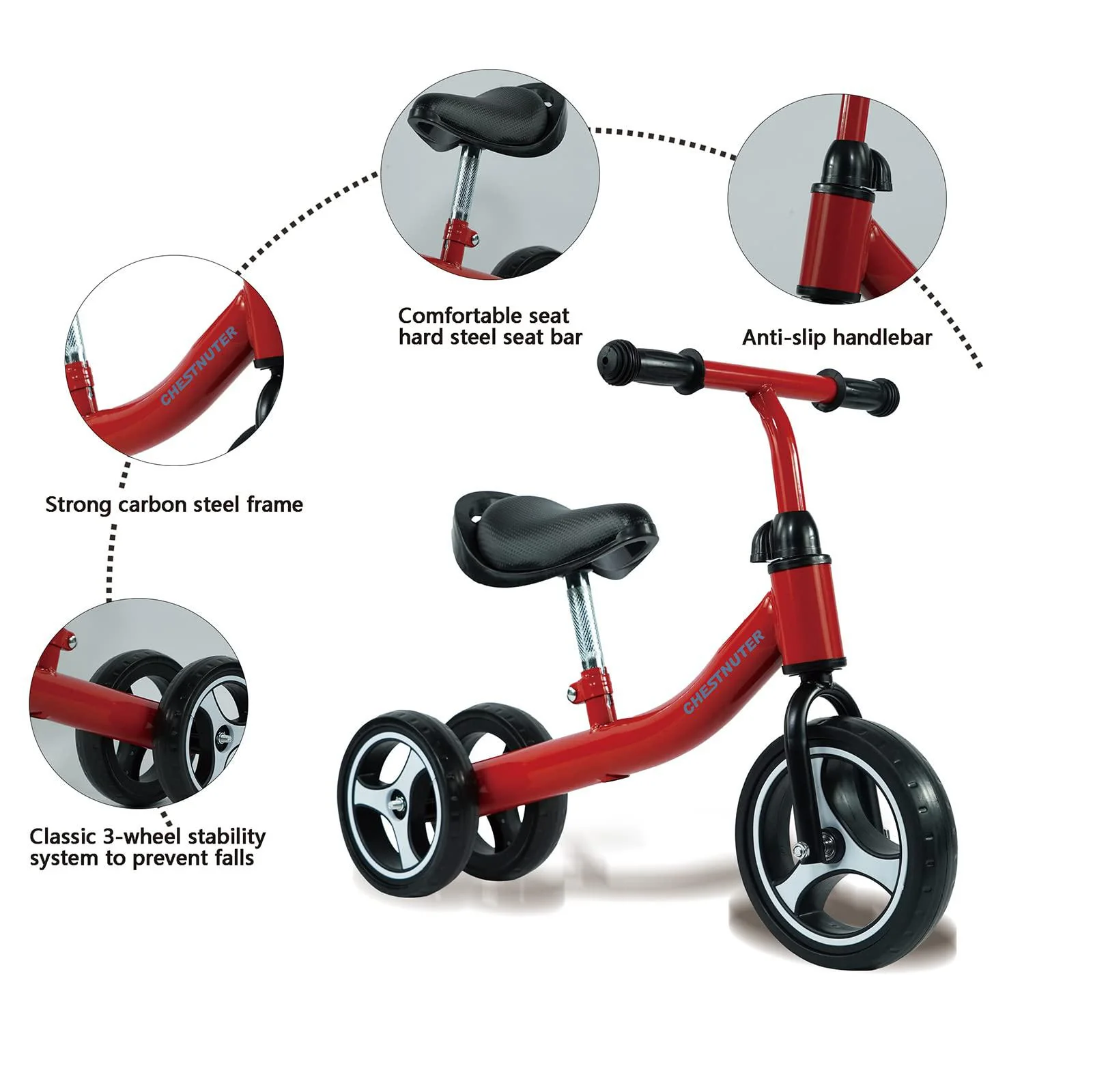 chestnuter baby balance bike, 1 2 3 year old gifts,ride on toys for 1 year old, best first birthday gift, toddler bike with 3