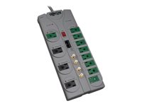 Tripp Lite 12 Outlet (8 Energy Saving) Surge Protector Power Strip, 10ft Cord, Right-Angle Plug, Lifetime Warranty &a; $250,000 IN