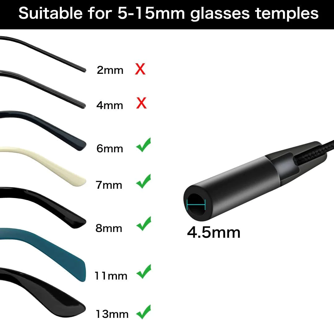Generic Festty Glasses Strap 3 pcs Sports Eyeglasses Strap Holder for Women Men, Adjustable Sunglasses Strap Eye Glasses String Strap f