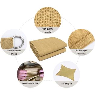 WORKPOINT 8&s; x 10&s; Rectangle Sun Shade Sail Canopy UV Block Sunshade Cover for Backyard Garden Outdoor Sand Color