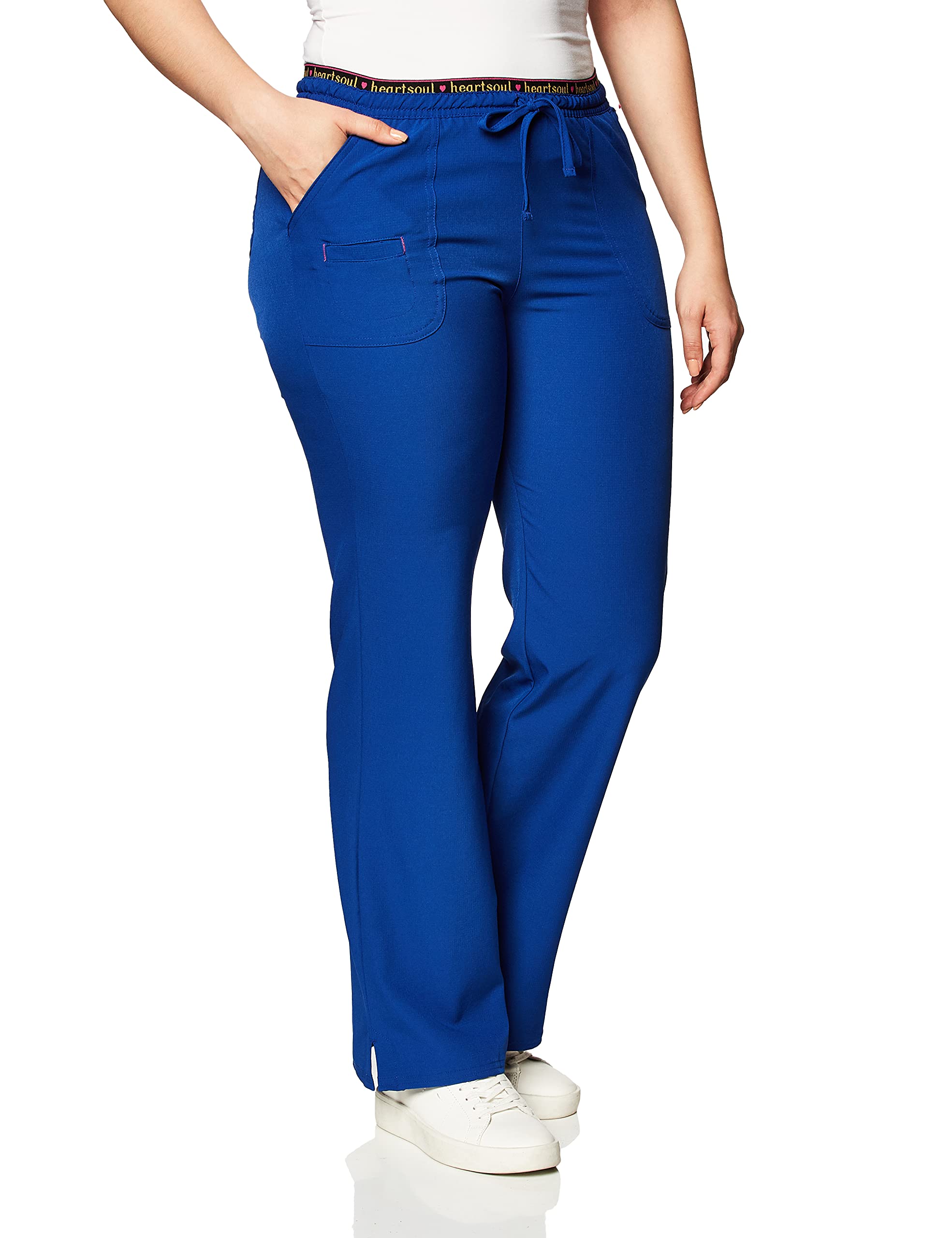 Heart Soul Heartsoul Scrubs Womens Break On Through Heart Breaker Low Rise Drawstring Pant, Pink Party, X-Large Petite