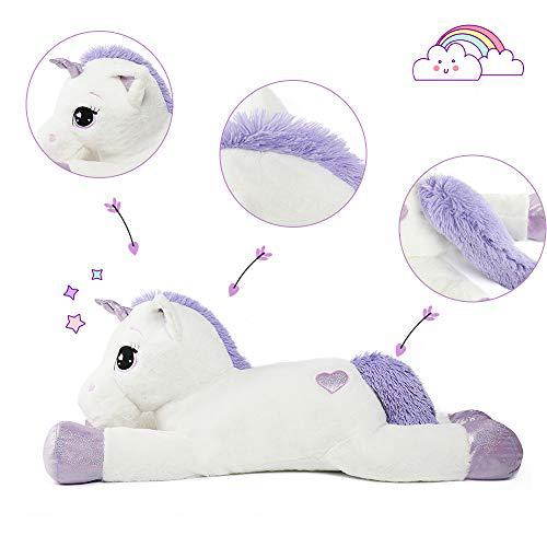 tezituor 43&s;&s; big unicorn toys plush ,giant unicorn stuffed animals,unicorn birthday decorations for girls,white unicorns gif