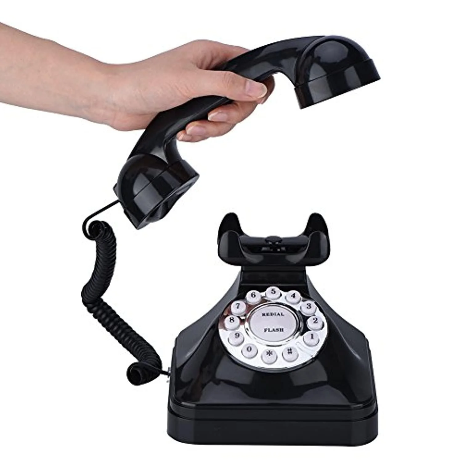 Zerone vintage landline phone retro wire landline corded telephone old fashioned desk telephone replacement for home and office deco