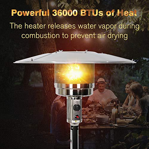 vilobos outdoor patio heater standing gas lp propane heater with wheels 87 inches tall 36000 btu for commercial &a; residential