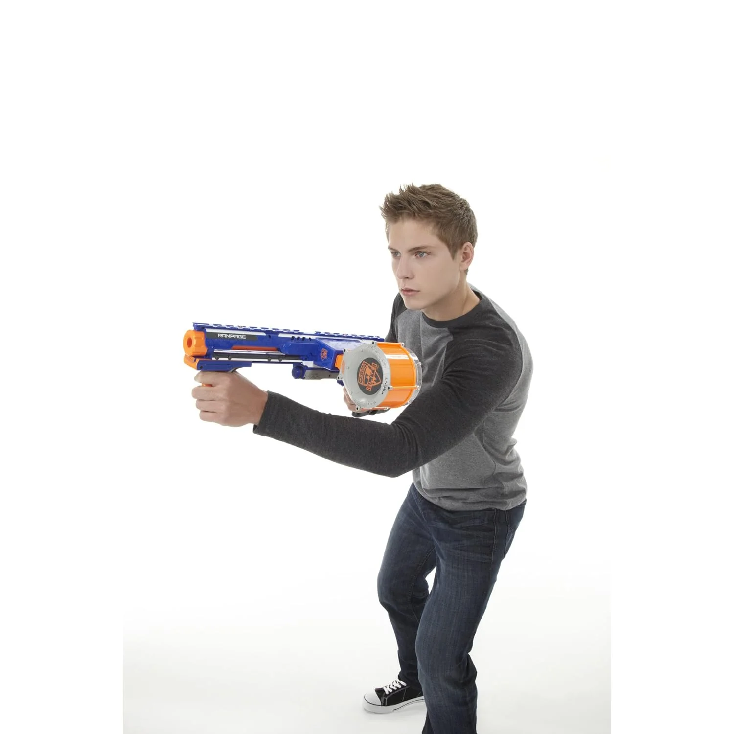 Hasbro Nerf Rampage N-Strike Elite Toy Blaster with 25 Dart Drum Slam Fire &a; 25 Official Elite Foam Darts for Kids, Teens, &a; Adults …