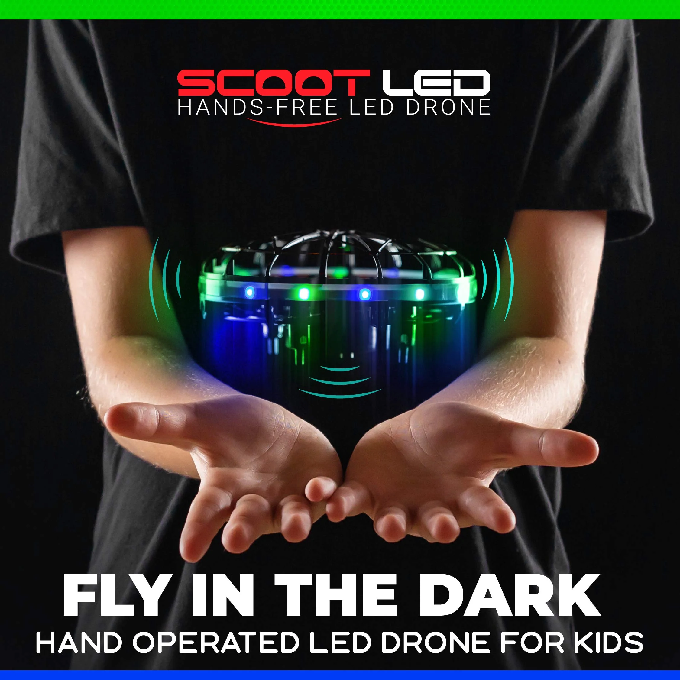 Force1 Scoot LED Hand Operated Drone for Kids or Adults - Hands Free Motion Sensor Mini Drone, Easy Indoor Small UFO Toy Flying