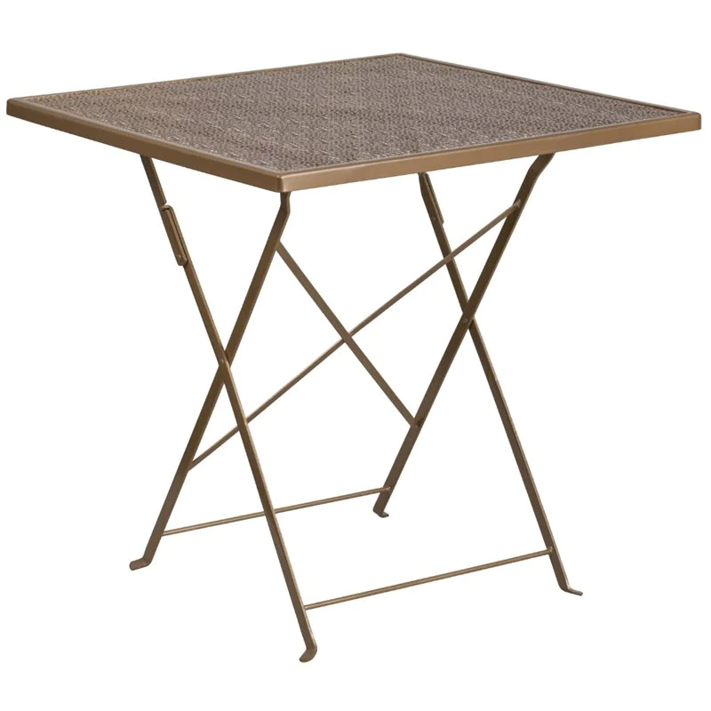 Flash Furniture  28&s;&s; Square Sky Blue Indoor-Outdoor Steel Folding Patio Table