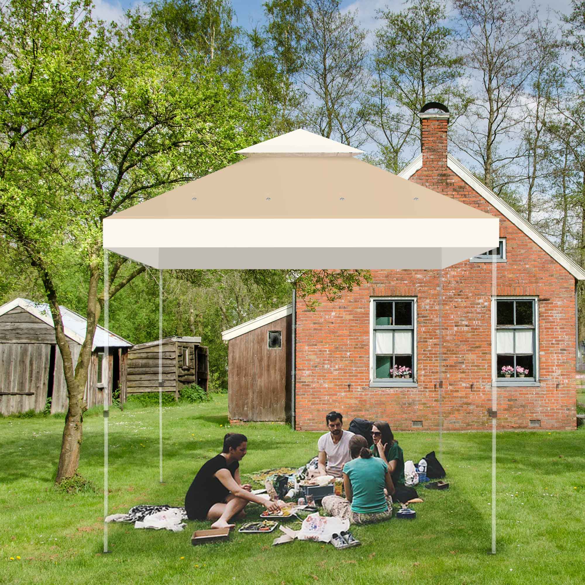 Yescom 8x8 Ft 2-Tier Gazebo Top Replacement UV30+ Outdoor Patio Canopy Backyard