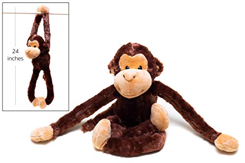 Edgewood Toys 24-Inch Hanging Monkey Stuffed Animal – Monkey Toy with Specially Designed Ultra Soft Plush Feel for Kids - Hands and Feet Conne