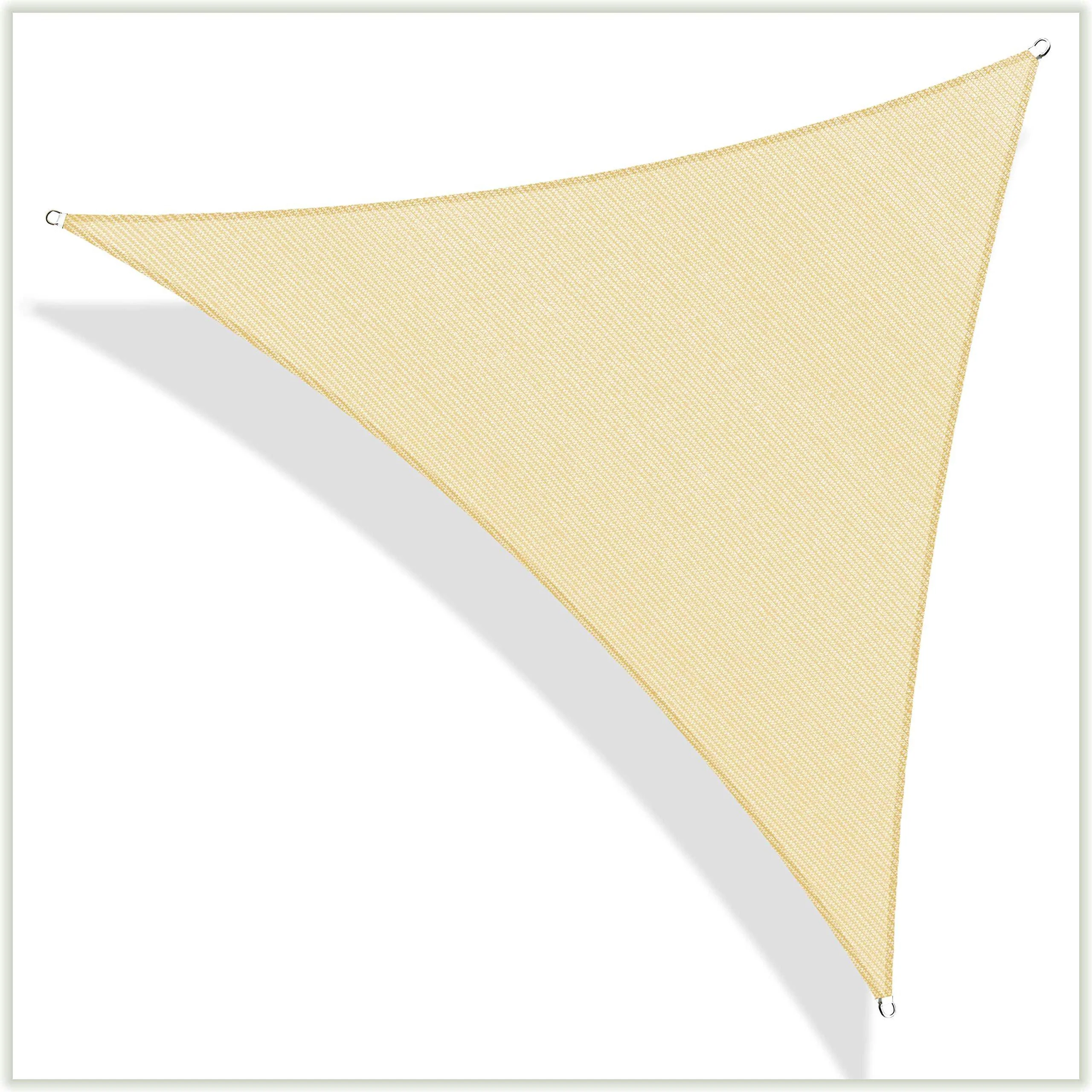 colourtree 20&s; x 20&s; x 20&s; beige sun shade sail triangle canopy - uv resistant heavy duty commercial grade outdoor patio carp