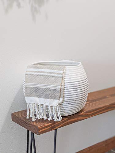 goodpick cute round basket cotton rope basket in living room woven towel basket bathroom cat toy storage basket for children