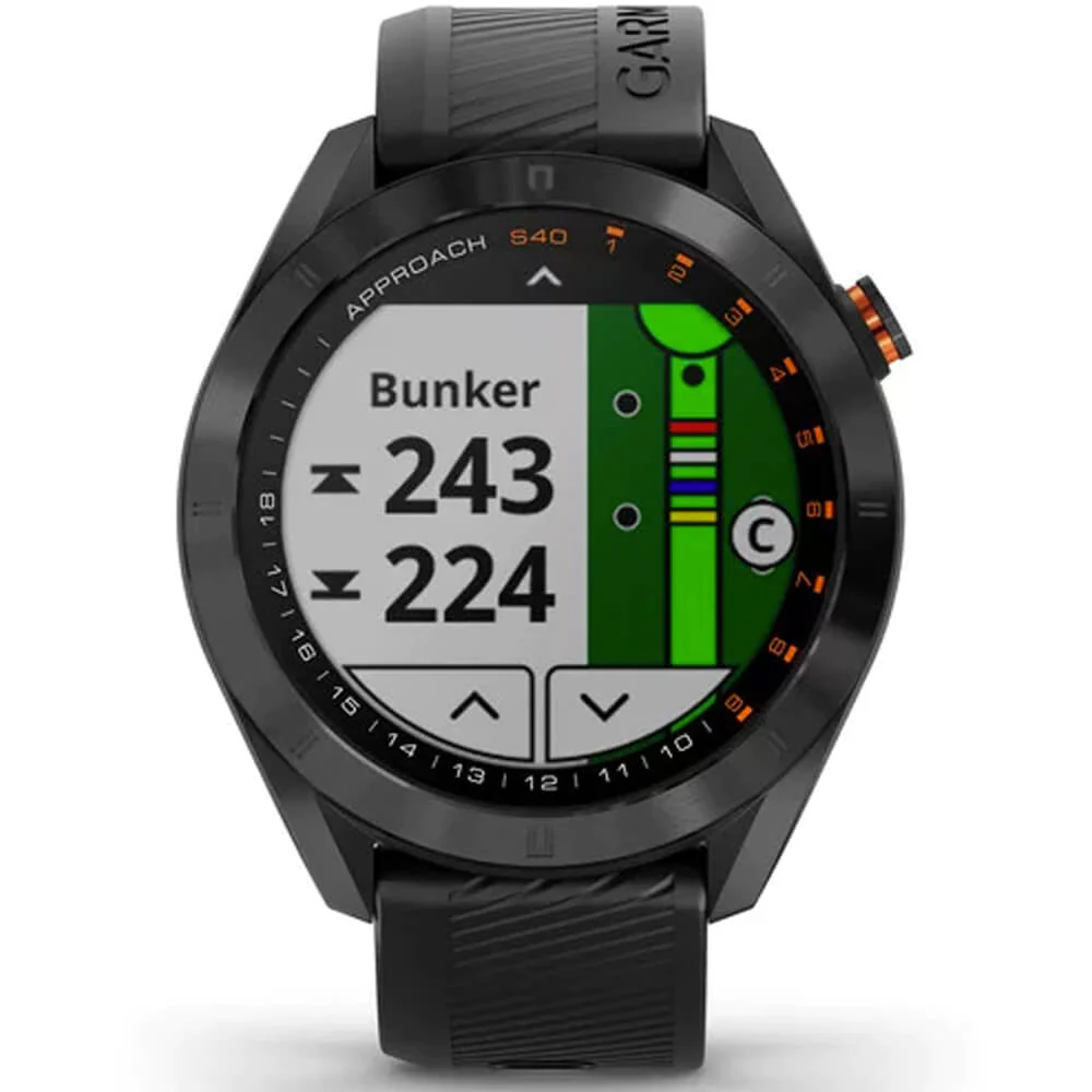 Garmin APPROACHS40B Black Stainless Steel with Black Band Smart Watch