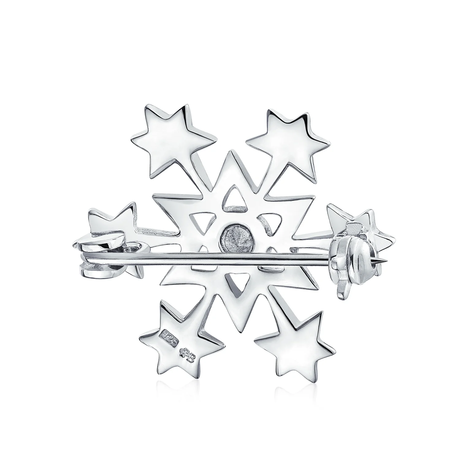 bling jewelry Winter Holiday CZ Cubic Zirconia Blue Snowflake Brooch Christmas Pin