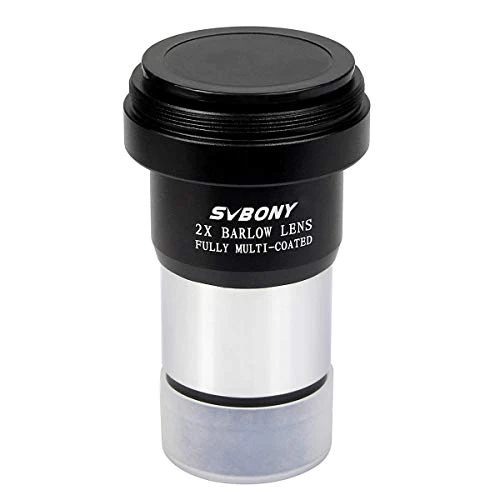SVBONY 2X Barlow Lens 1.25 inch Doubles The Magnification Multi Coated Broadband Green Film Telescope Accessory with M42 Thread