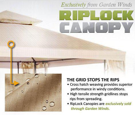 Garden Winds replacement canopy top cover for garden treasures 10&s; x 10&s; pergola gazebo - riplock 500