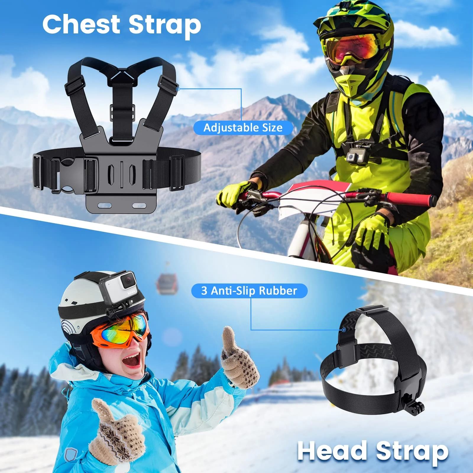 ZOOKKI Upgraded 70 in 1 Action Camera Accessories Kit for GoPro Hero11 10 9 8 7 6 5 4 3-Go Pro Black Sliver Session Fusion Max-