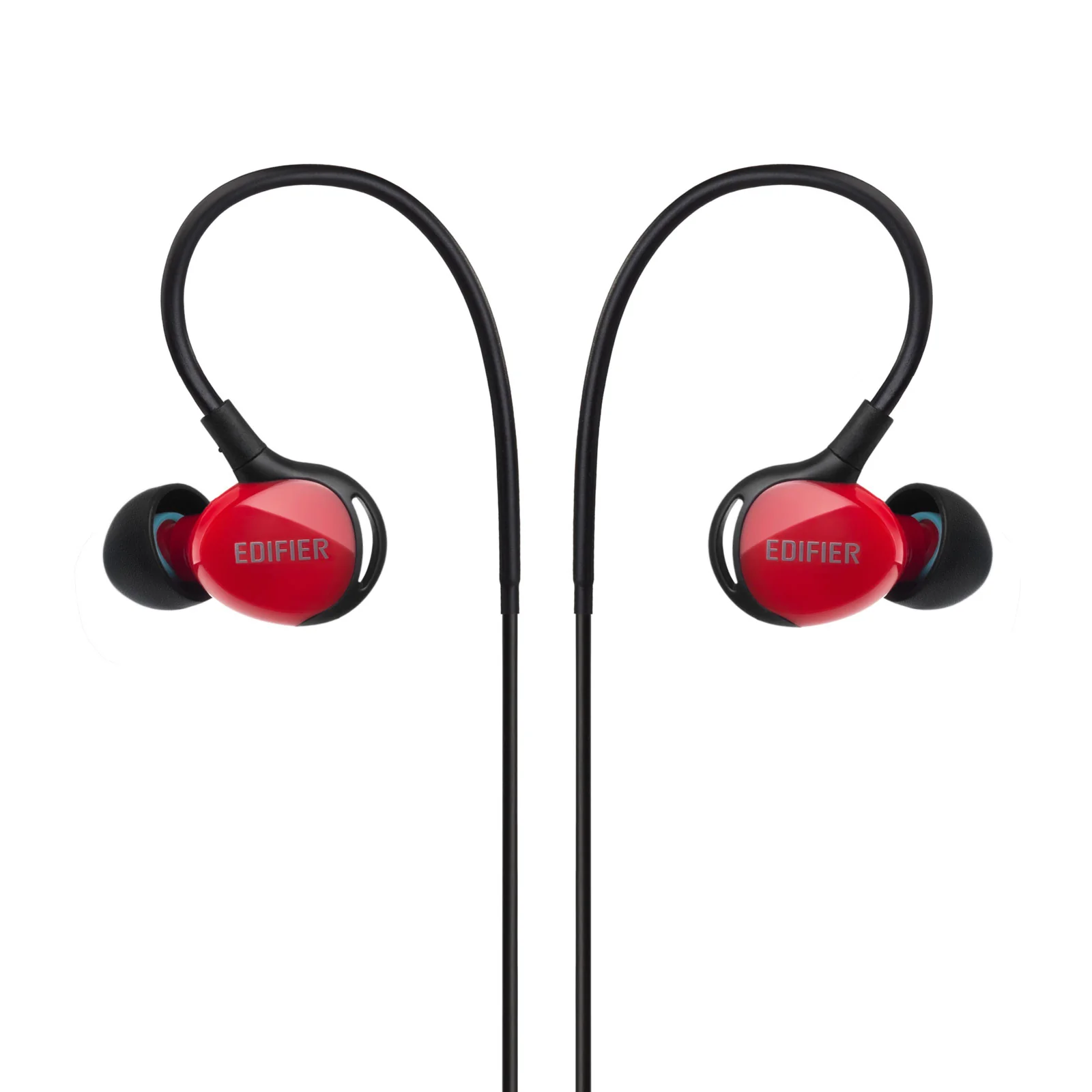 Edifier P281 Waterproof Headphones - Sports In-Ear Earphones IP57 Rated with Memory Around-the-ear Wire for Workout - Red
