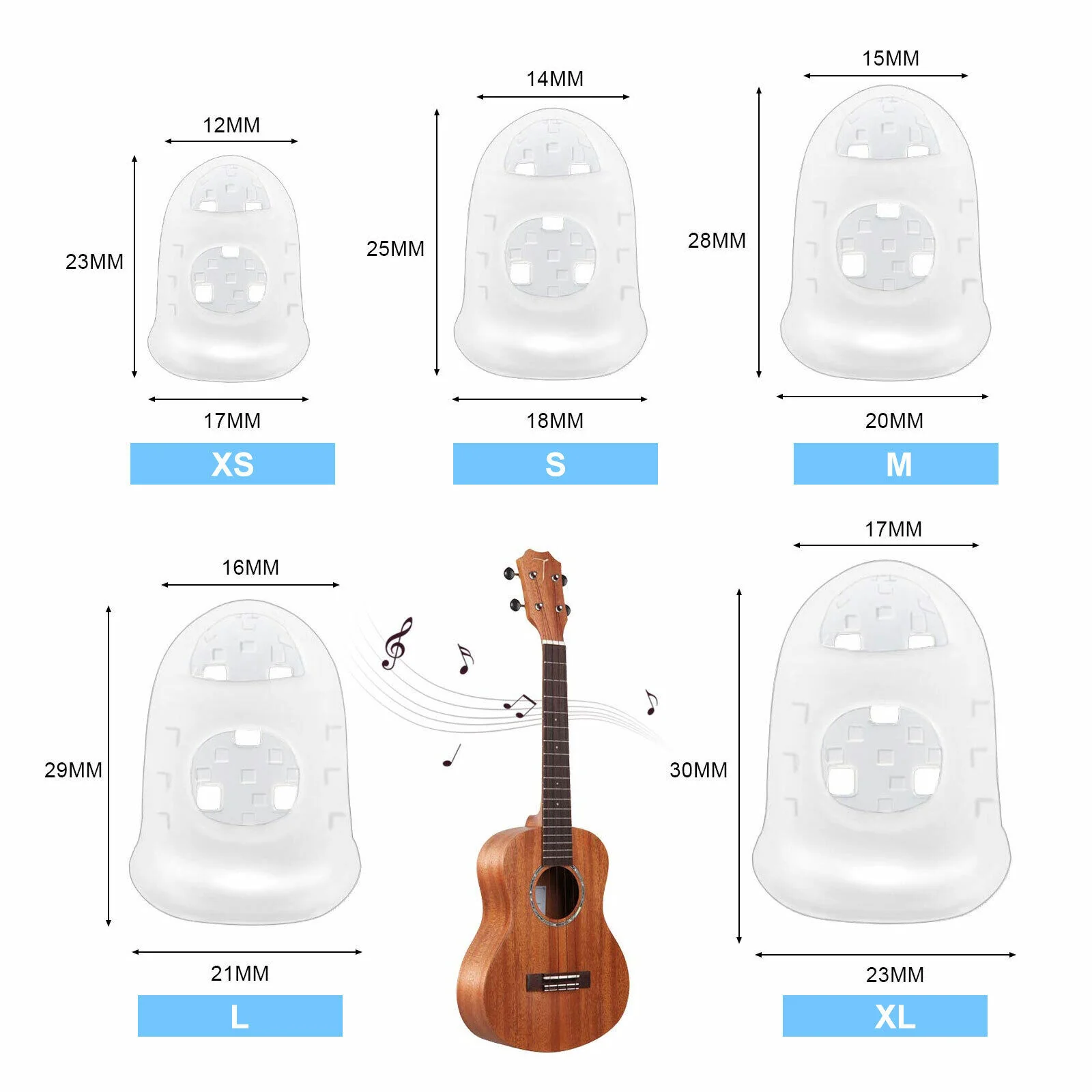 NSI Toys 50in1 Guitar Silicone Finger Protector Picks Kit Fingertip Protection Covers Cap