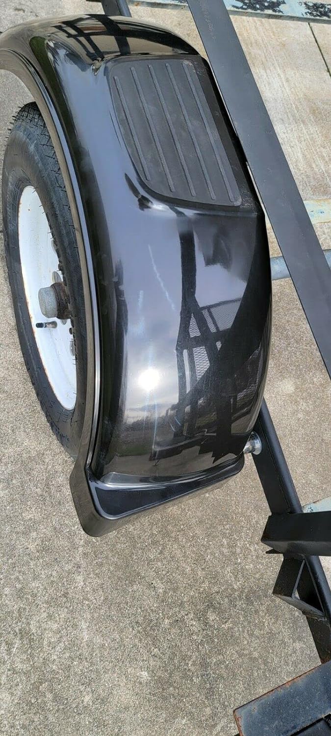 ECOTRIC 2 Pcs Trailer Fenders W/ Steps Compatible with Single-Axle Trailers 13