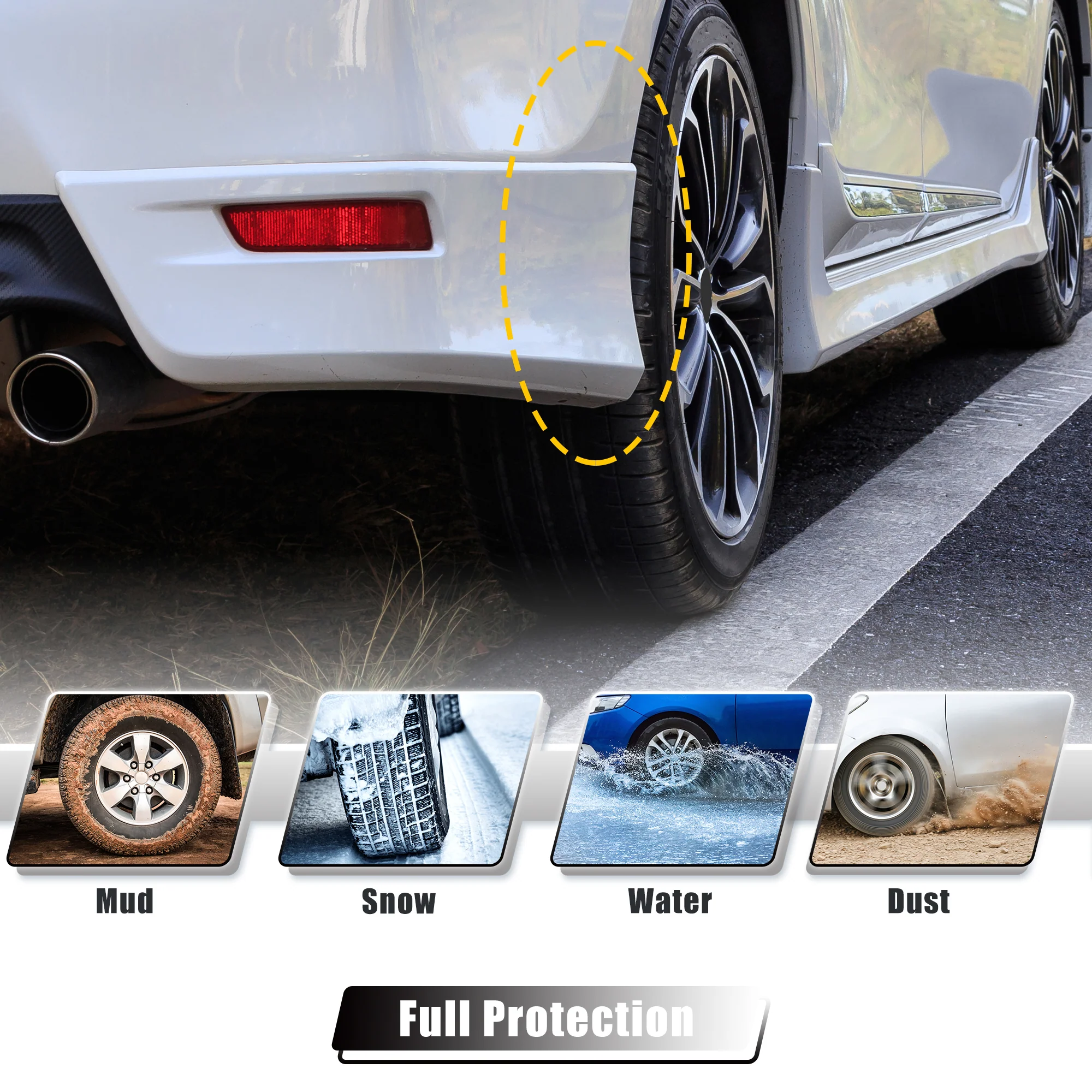 Unique Bargains Front Rear Mud Flaps Splash Guards Fit for Toyota Camry 2018-2022 Black 1Set