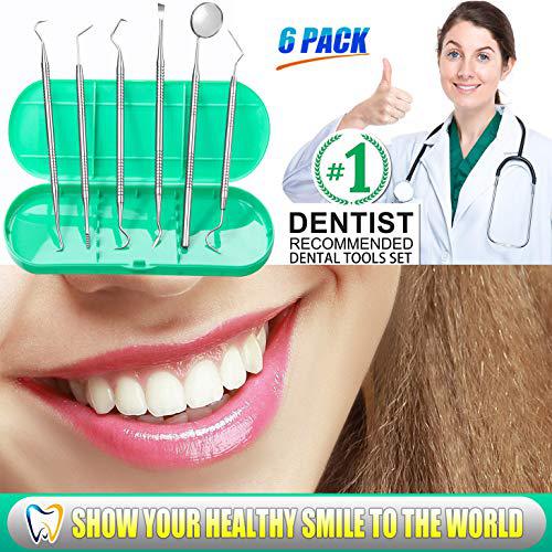 G.CATACC dental tools, professional plaque remover for teeth, dental hygiene kit, stainless steel oral care cleaning tools set with to