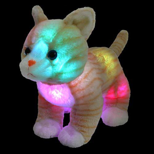 glow guards 14?? light up realistic stuffed cat soft plush toy with led night lights glow birthday children?s day gifts for t