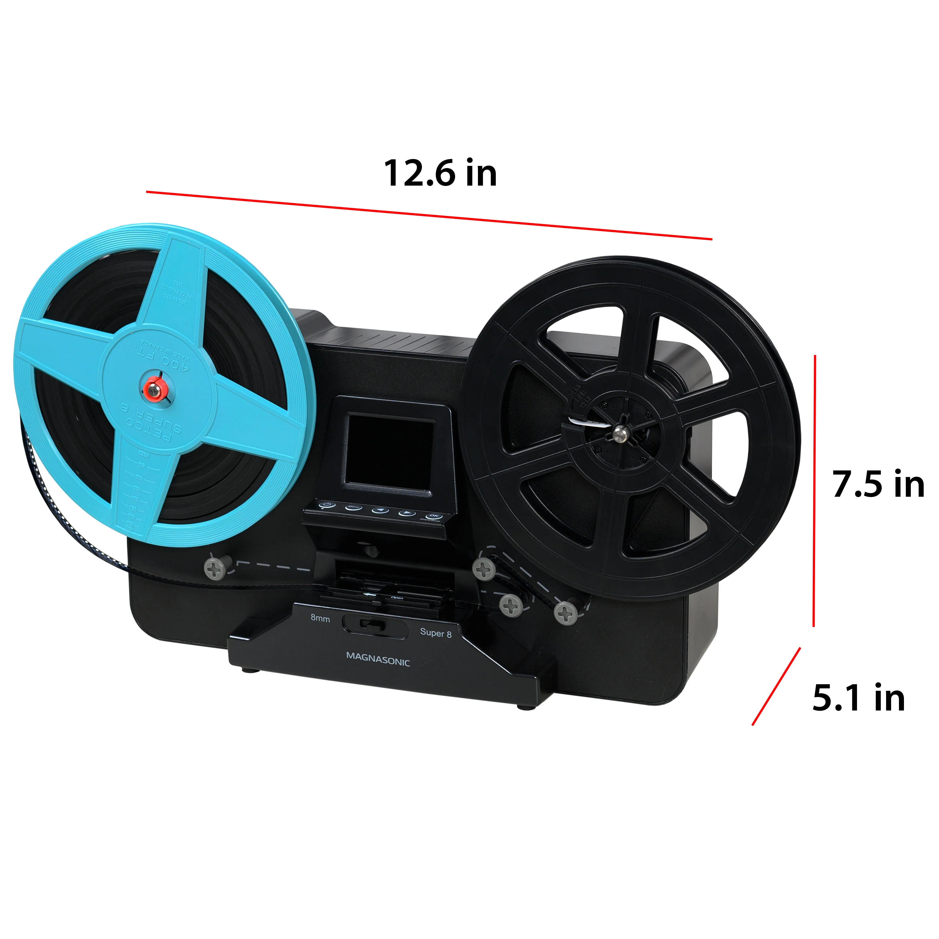 MAGNASONIC All-in-One Super 8/8mm Film Scanner, Converts 3