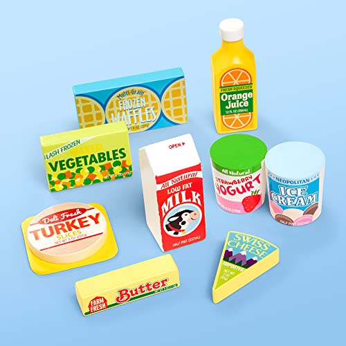 Melissa &a; Doug Fridge Food Wooden Play Food Set (9 Pcs)