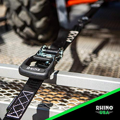 RHINO USA Ratchet Straps Tie Down Kit, 5,208 Break Strength - Includes (4) Heavy Duty 1.6