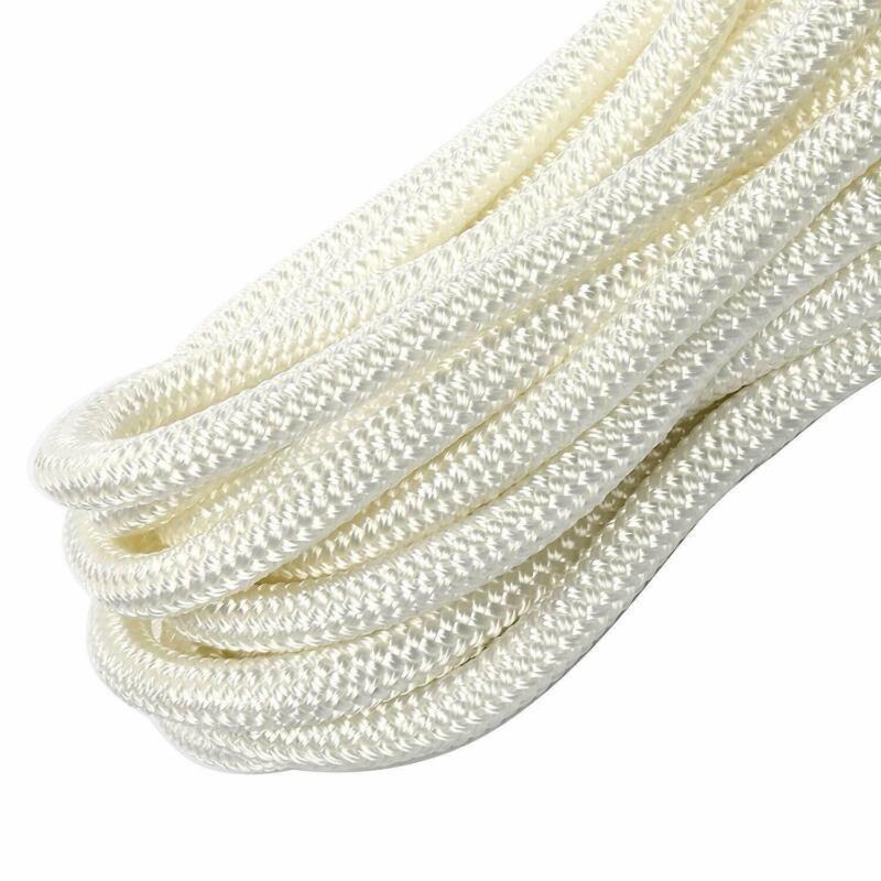 Amarine-made 2 Pack 1/2 Inch 25FT Double Braid Nylon Boat Dock Line Marine Mooring Rope White
