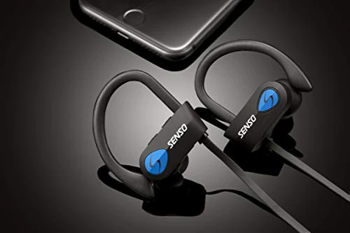 SENSO Bluetooth Headphones, Best Wireless Sports Earphones w/Mic IPX7 Waterproof HD Stereo Sweatproof Earbuds for Gym Running Wo