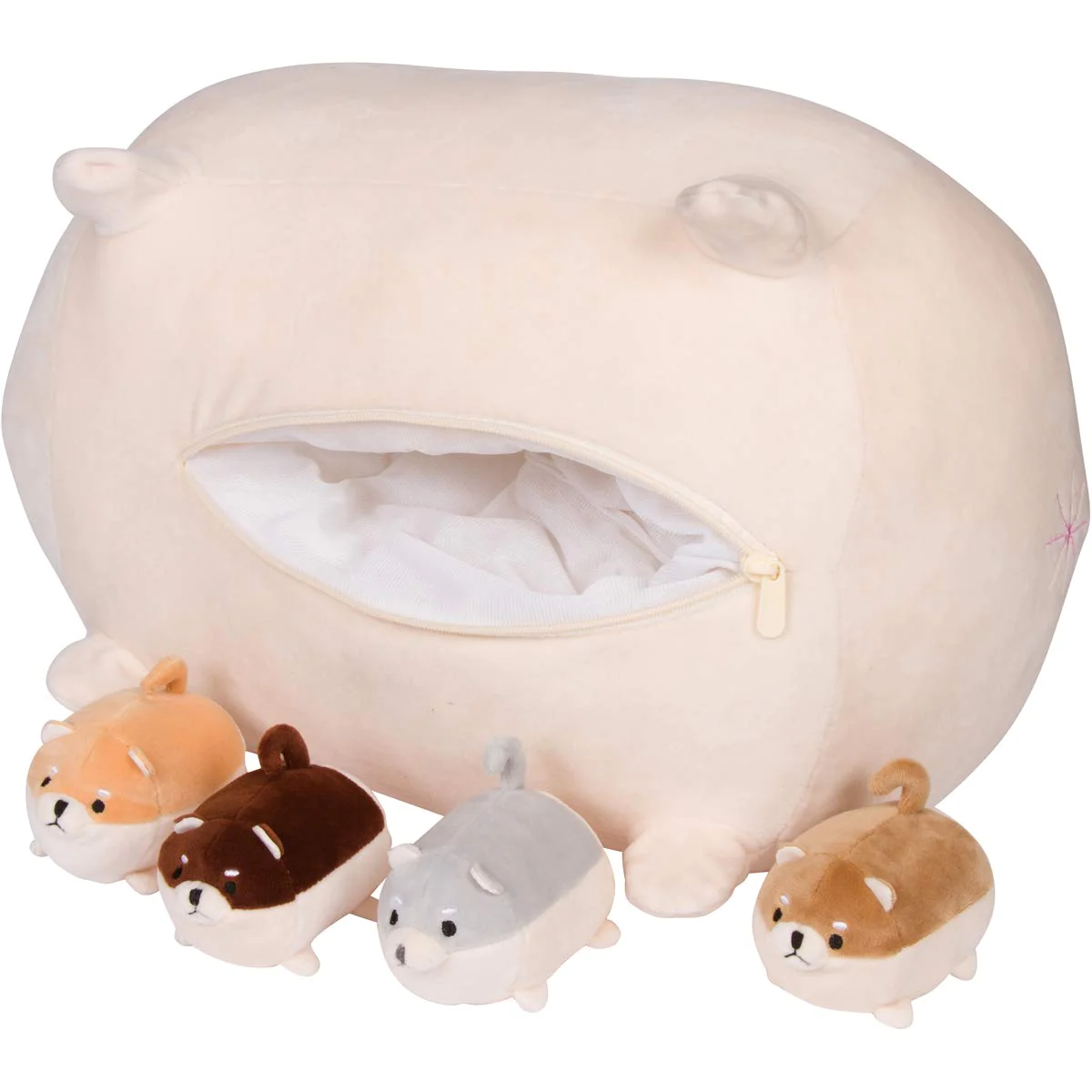 PixieCrush Shiba Inu Puppies Mommy &a; 4 Babies Plush Toy Gift