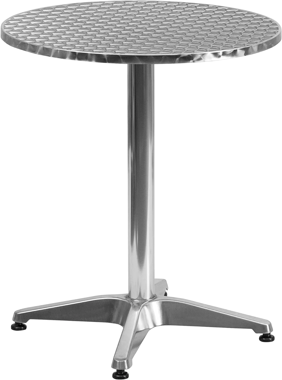 Flash Furniture 23.5&s;&s; Round Aluminum Indoor-Outdoor Table Set with 2 Beige Rattan Chairs - TLH-ALUM-24RD-020BGECHR2-GG