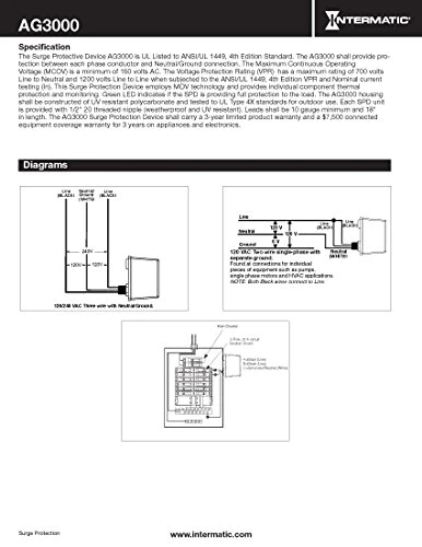 Intermatic Ag3000 120/240 Vac Universal Hvac Surge Protective Device, Color