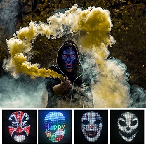 Depointer Life Led Mask with Rechargeable Bluetooth App Controlled, Customizable Shining Mask, LED Lighted Face Transforming Mask