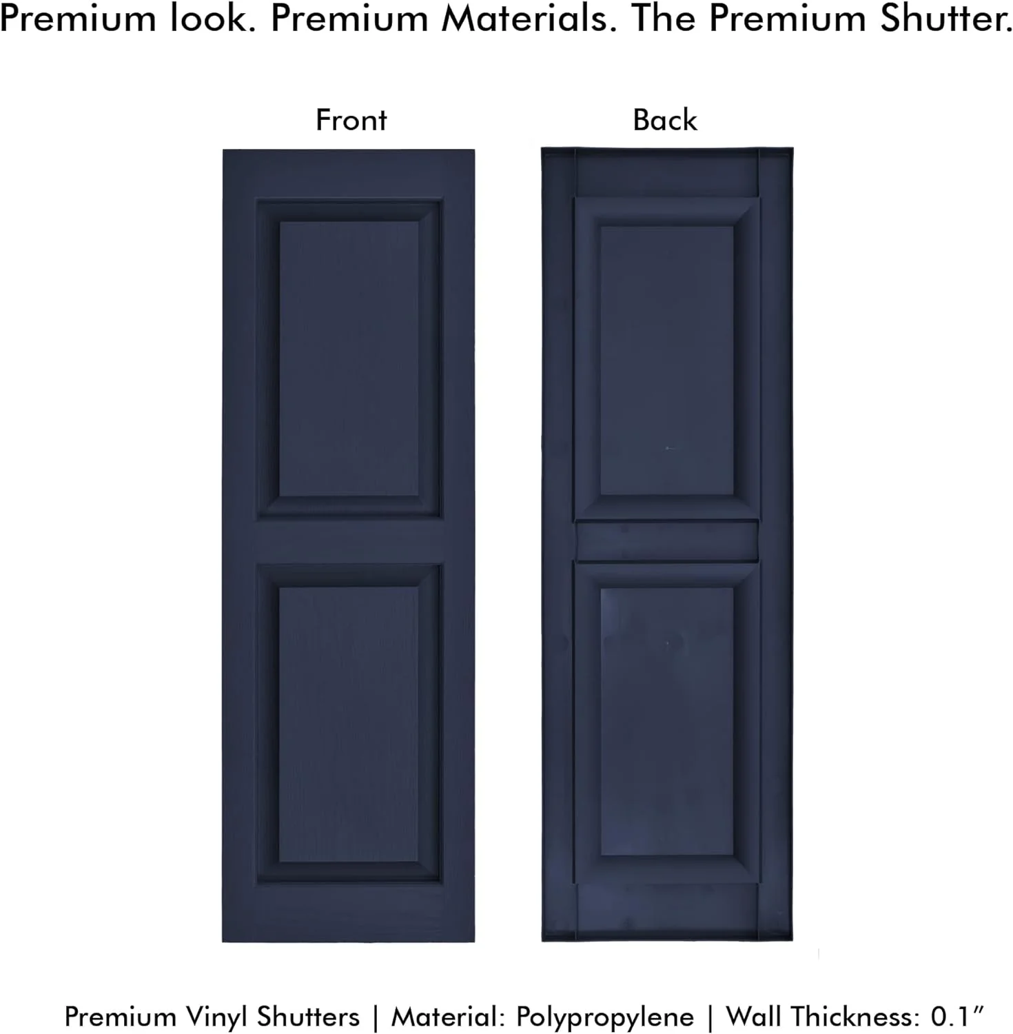 Pontiac Trail Raised Panel Vinyl Shutters (1 Pair) | 14.5