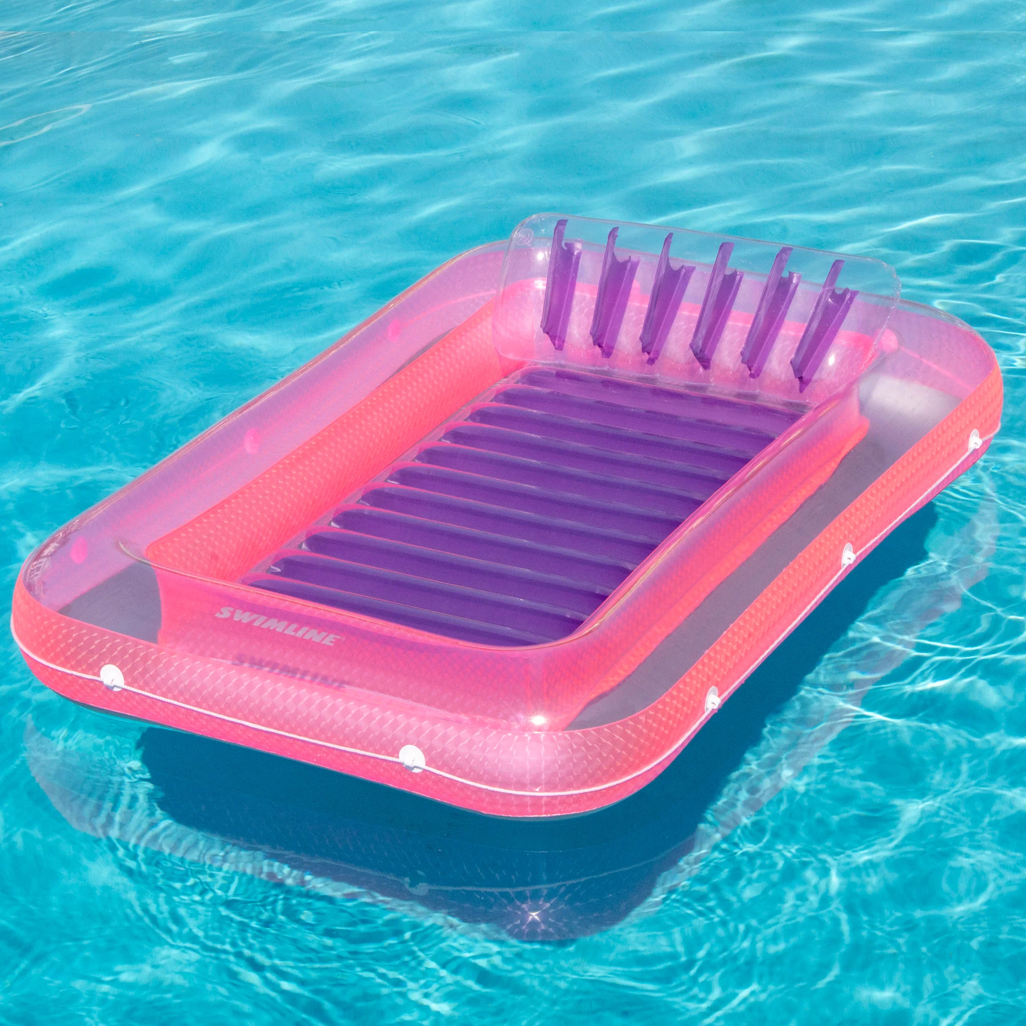 Swim Central Inflatable Pink and Purple Water Sports Tub Pool Raft Lounger, 12-Inch