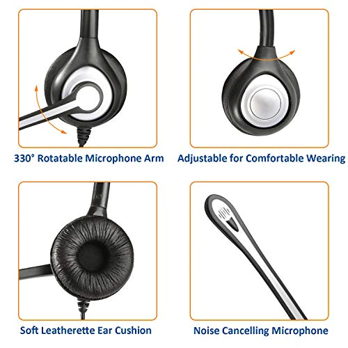Wantek Cell Phone Headset with Microphone Noise Cancelling, Wired 3.5mm Computer Headphone for iPhone Samsung Android PC Laptop