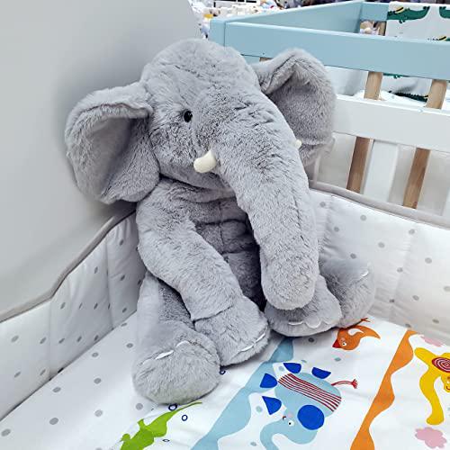 weigedu plush giant elephant stuffed animal, soft huggable cute elephant plush toy for girls boys kids babies children birthd